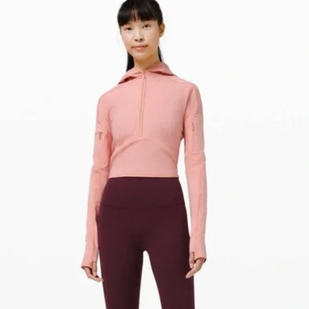 ✨ Lululemon Break the Crop Trail Half Zip Jacket — Pink — Size 10